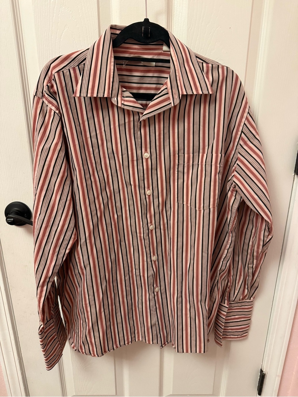 Perry Ellis Striped Long-Sleeve Dress Shirt